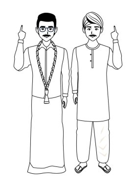 siyah beyaz hint aile avatar çizgi film karakteri