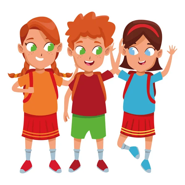 çocukluk sevimli okul öğrencileri karikatür