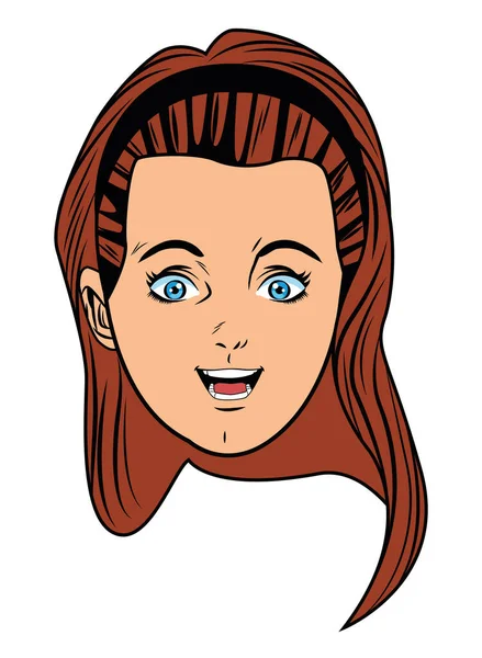 Молода дівчина стикається з аватаром мультфільм — стоковий вектор