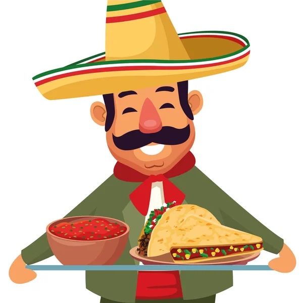 Comida mexicana y cultura tradicional — Vector de stock