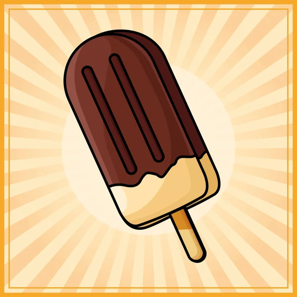 Popsicle met chocolade bedekt — Stockvector