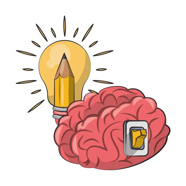 Human brain intelligence and creativity cartoons — Stock Vector