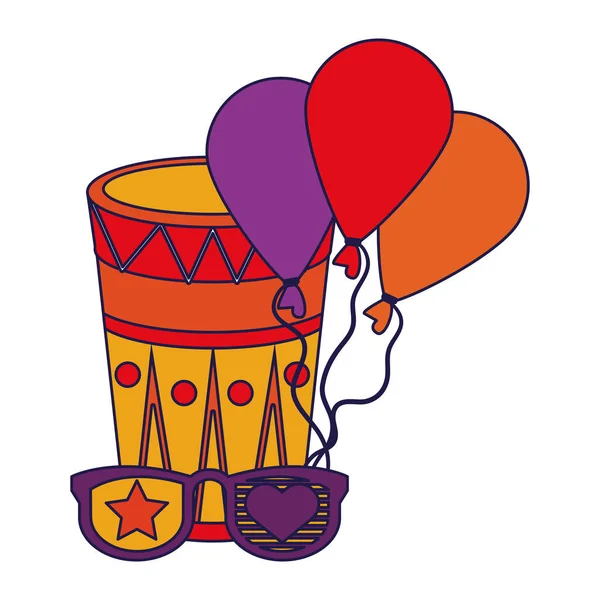 パーティーのお祝いのお祝いカーニバル漫画 — ストックベクタ