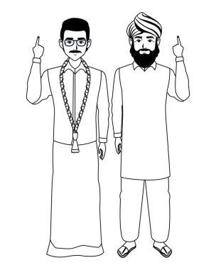 siyah beyaz hint aile avatar çizgi film karakteri