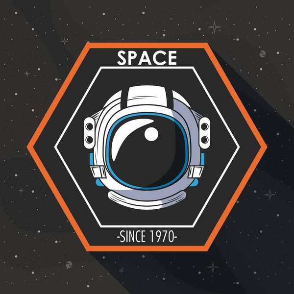 Space explorer patch emblem design — Stock Vector