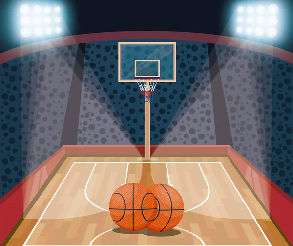 Basketball Sport Spiel Landschaft Cartoon — Stockvektor