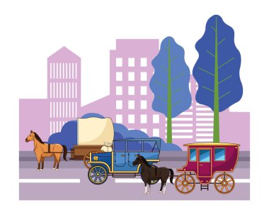 Klasik arabalar ve at arabaları araçlar