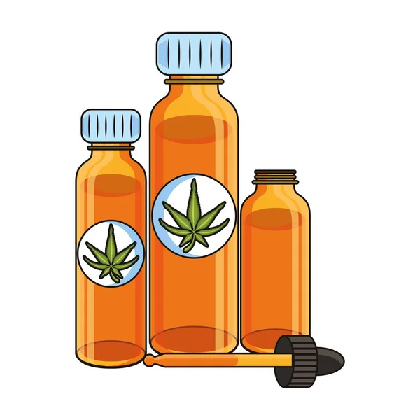 Cannabis martihuana sativa hemp cartoon — Stock Vector