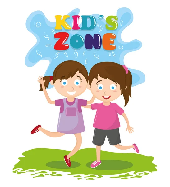 Kids Zone barn Entertaiment karikatyrer — Stock vektor