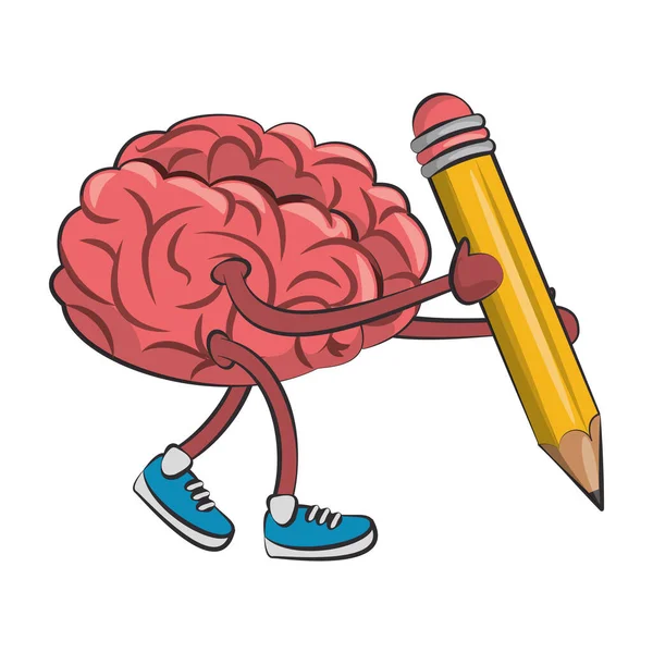 Intelligence cérébrale humaine et dessins animés de créativité — Image vectorielle