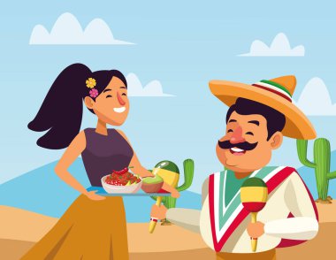 meksika geleneksel kültür simgesi karikatür