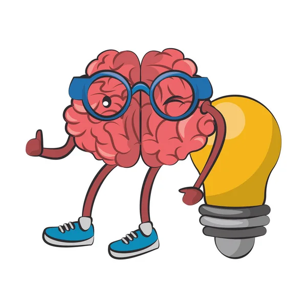 Inteligencia cerebral humana y dibujos animados creatividad — Vector de stock