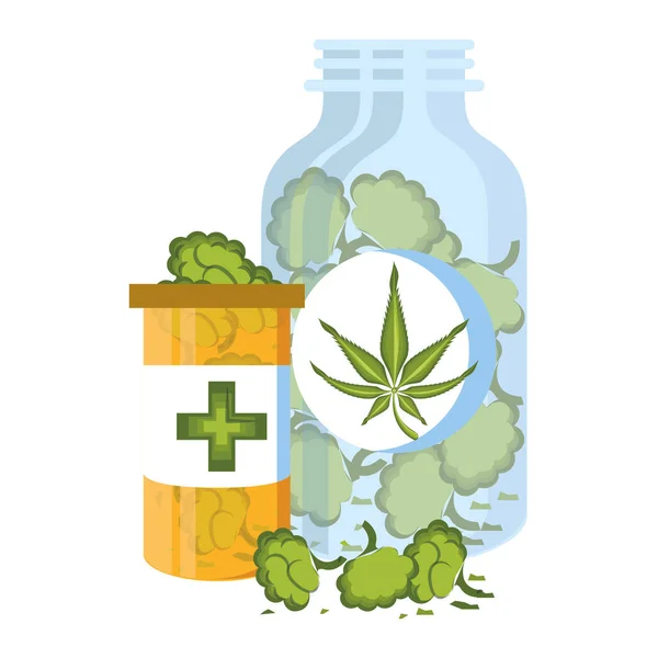 Cannabis martihuana sativa cáñamo dibujos animados — Vector de stock