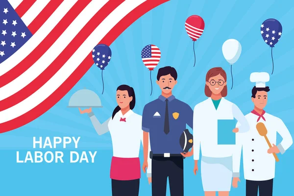 Happy labor day card, USA holiday