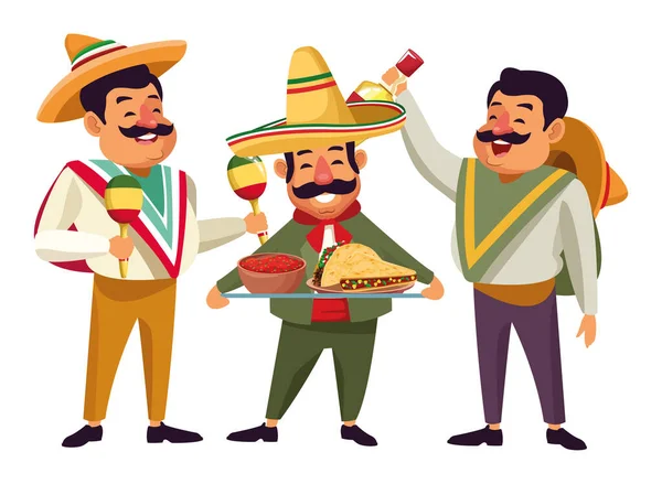 Comida mexicana y cultura tradicional — Vector de stock