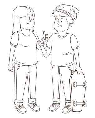 Genç arkadaşlar gülümsüyor ve siyah beyaz eğleniyorlar.