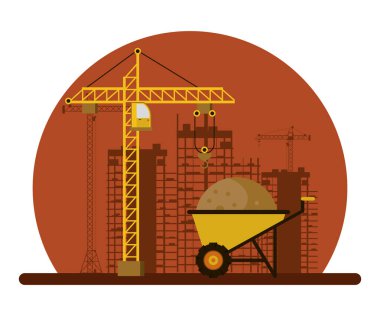 İnşaat binaları ve makineler altında