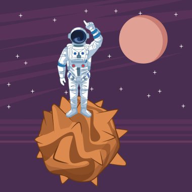 Uzay keşfi karikatürlerinde astronot