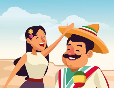 meksika geleneksel kültür simgesi karikatür