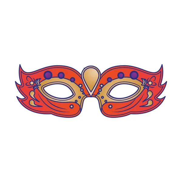 Festive carnival party mask cartoon blue lines — Stock Vector