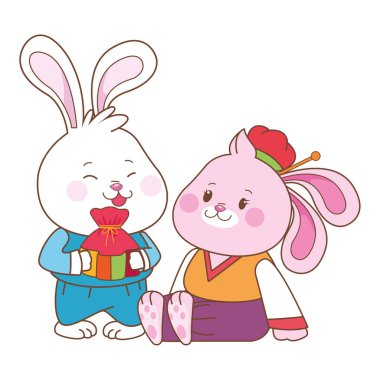 Orta sonbahar festivali karikatürler Tavşanlar