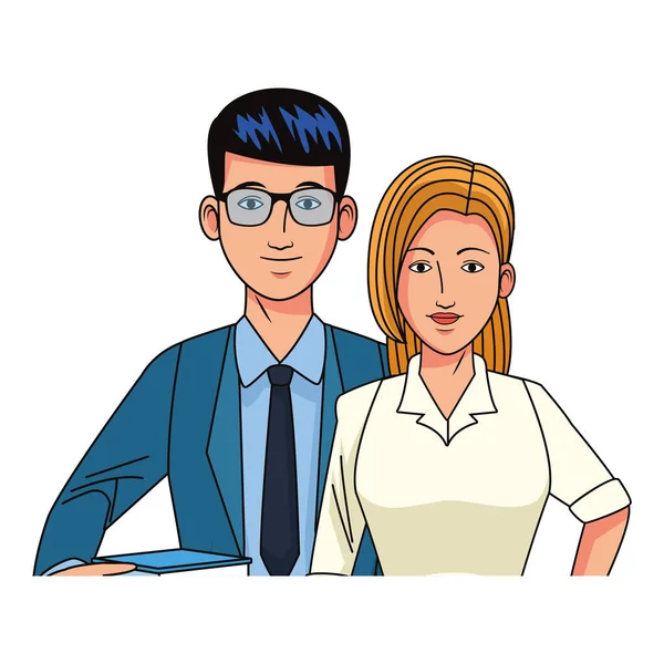 Negocio pareja avatar perfil foto aislado — Vector de stock