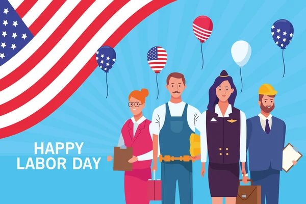 Happy labor day card, USA holiday