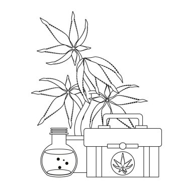 siyah beyaz esrar martihuana sativa kenevir karikatür