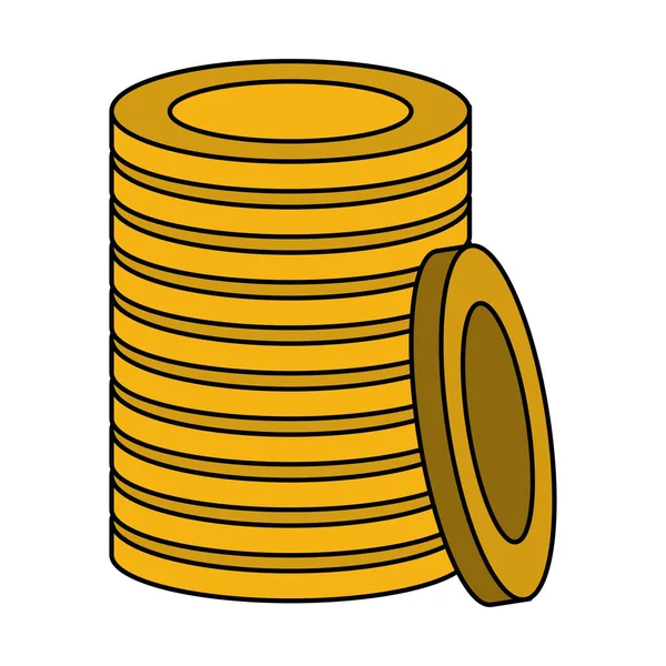Moedas de ouro empilhadas símbolo isolado —  Vetores de Stock