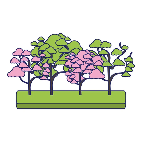 Arbre à fleurs de cerisier design — Image vectorielle