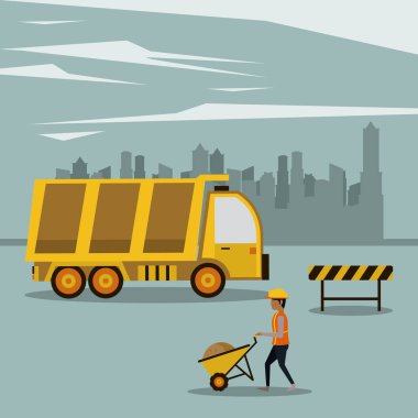 İşçilerle inşaat alanında