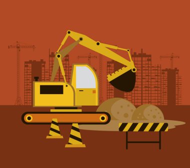 İnşaat binaları ve makineler altında