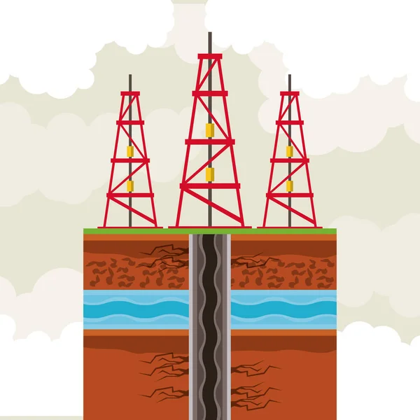 Значок круглого нефтяного насоса — стоковый вектор