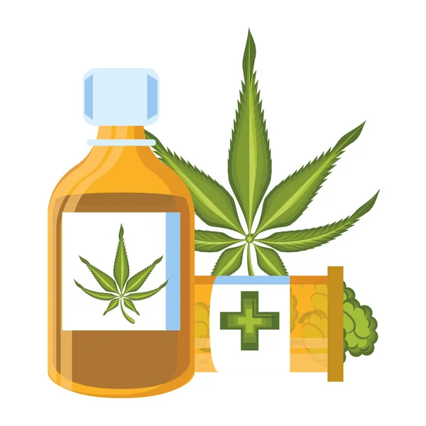 Cannabis martihuana sativa cáñamo dibujos animados — Vector de stock