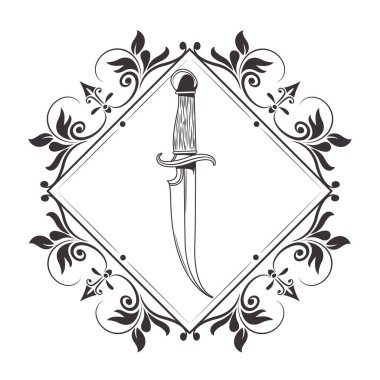 Eski bıçak çizilmiş dövme simgesi
