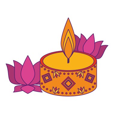 yanan mum simgesi karikatür izole