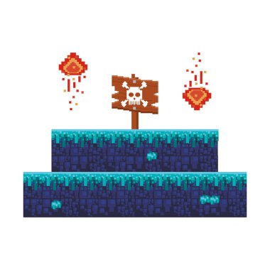 video oyunu pikselli retro sanat karikatür