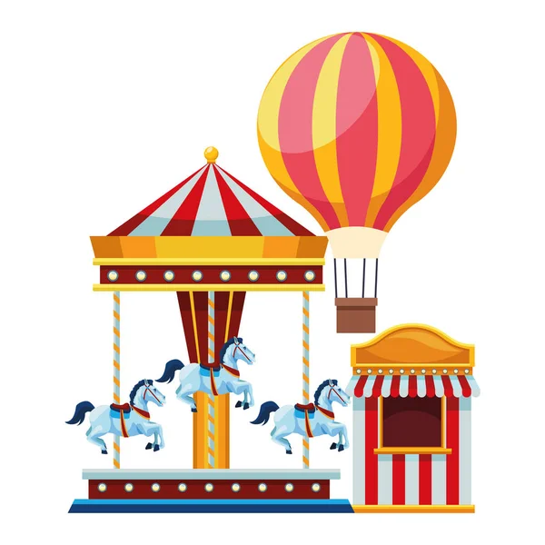 Parque de diversões e diversão de circo —  Vetores de Stock