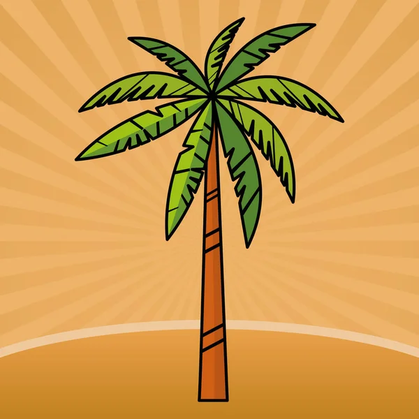 Palm strand fa természet rajzfilm — Stock Vector