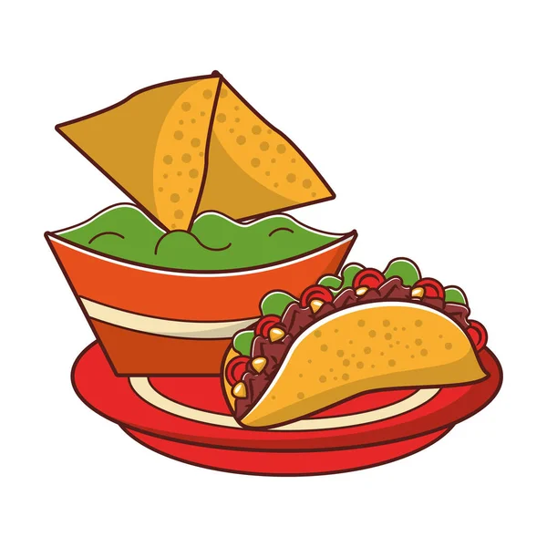 Mexikanische Kultur und Lebensmittel Karikaturen — Stockvektor