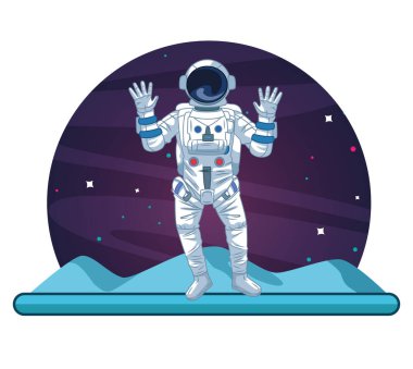 Galakside astronot karikatür