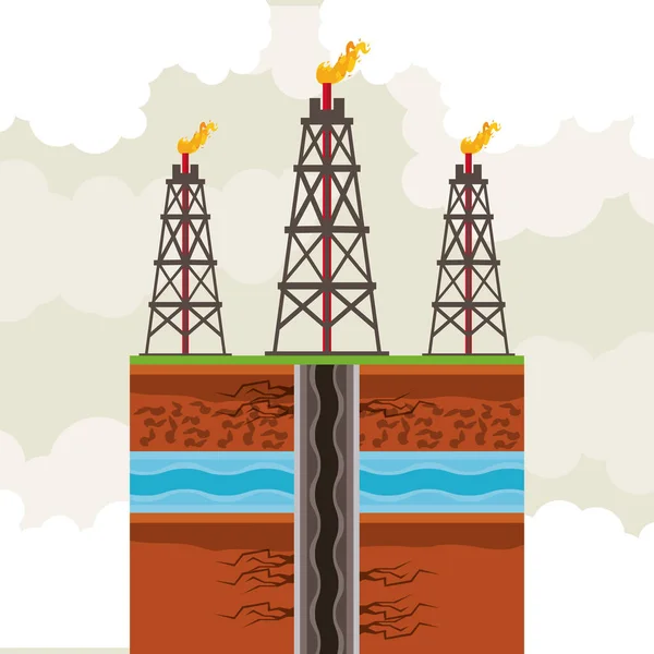 Значок круглого нефтяного насоса — стоковый вектор