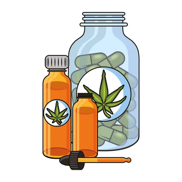 Cannabis martihuana sativa hemp cartoon — Stock Vector