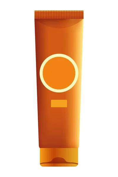 Sol botella bronceador producto cosmético — Vector de stock