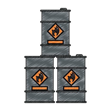 Petrol varil yığılmış karalama