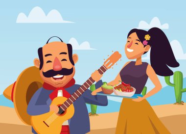 meksika geleneksel kültür simgesi karikatür