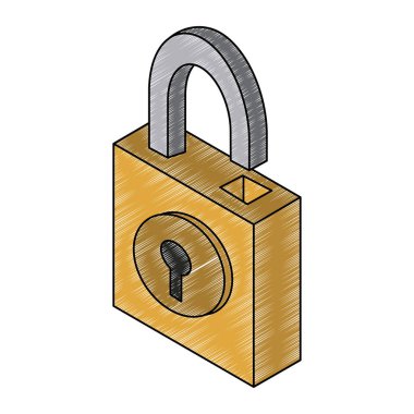 Asma kilit izometrik sembol karalama