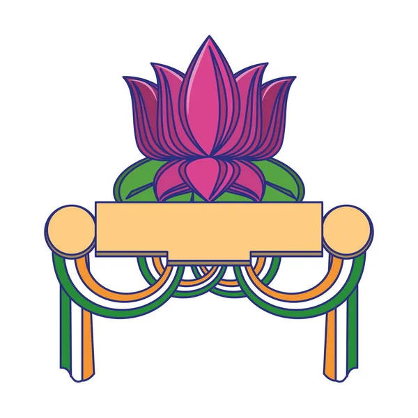 Emblèmes patriotiques indiens dessins animés lignes bleues isolées — Image vectorielle