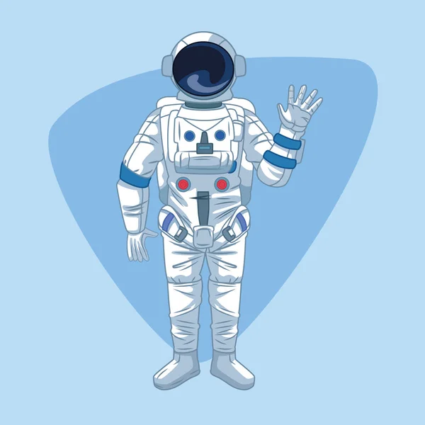 Astronaut over blue background — Stock Vector