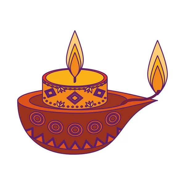 Ikone der brennenden Kerze isoliert — Stockvektor